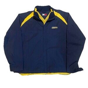 Tommy Hilfiger Windbreaker Jacket Mens XXL Navy Blue Yellow Vintage 90s Y2K
